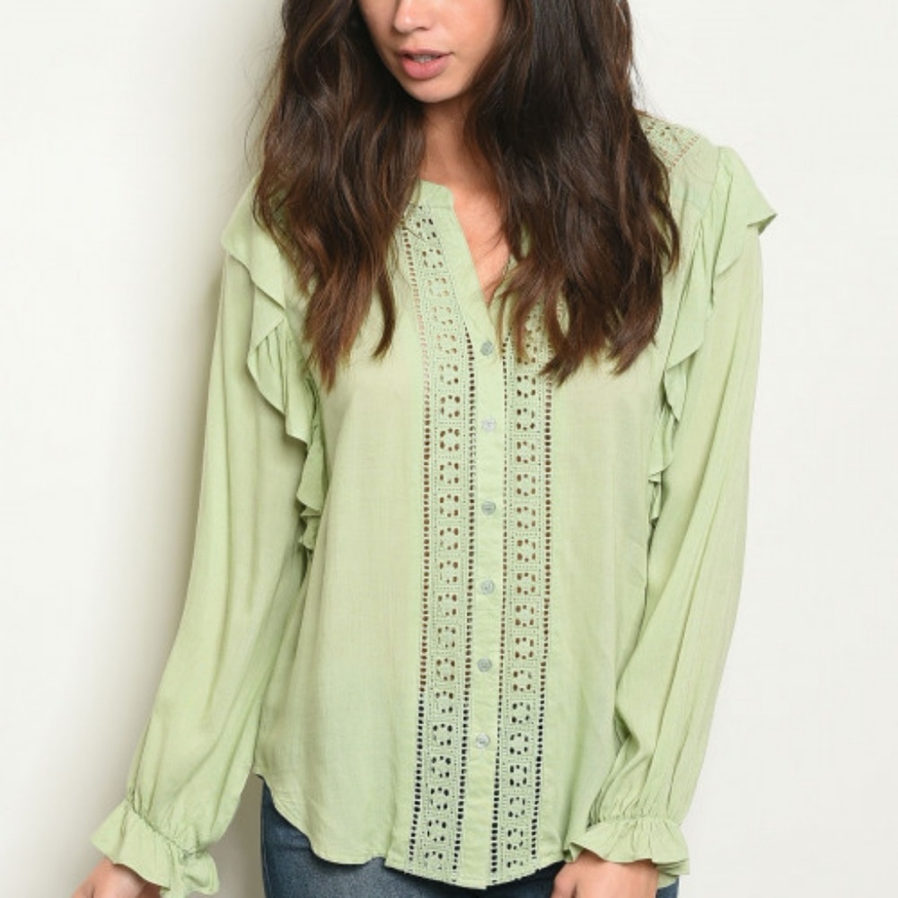 NWOT Green Blouse in Small and  Large